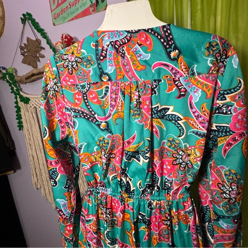 Boemo Multicolor Paisley Maxi Dress (L) 🌈 - Picture 6 of 7